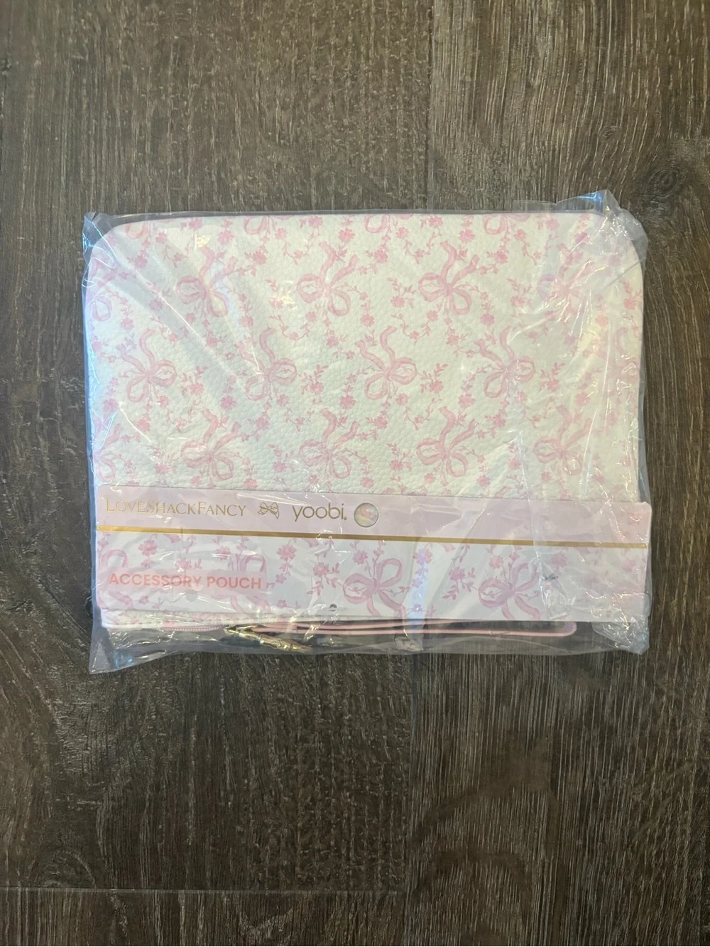 LoveShackFancy x Target Coquette Bow Flat Zip Pencil Case  with Strap Chantilly